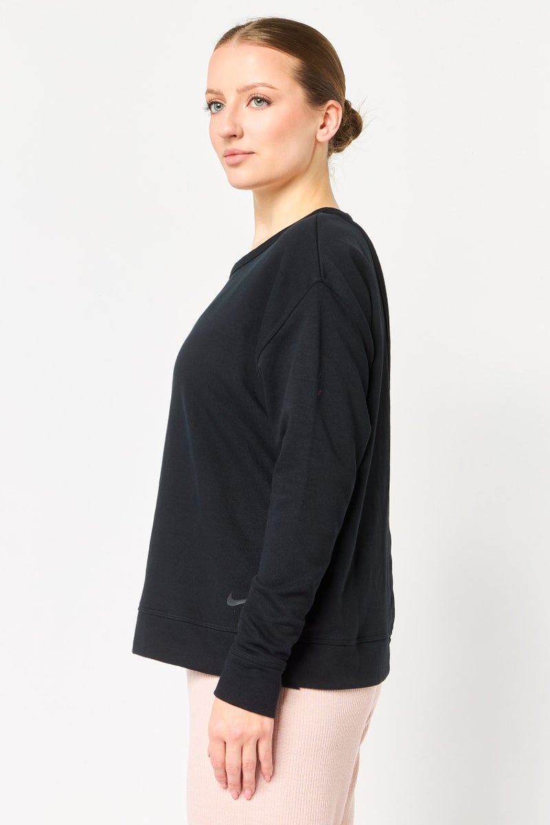 Nike Women Dry Fit Long Sleeve Training Sweatshirt, Black - Image 3